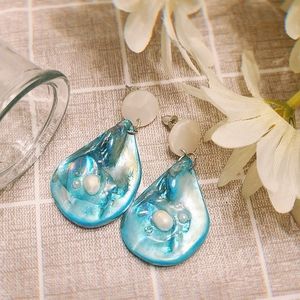 Handmade earrings pearl readl shell